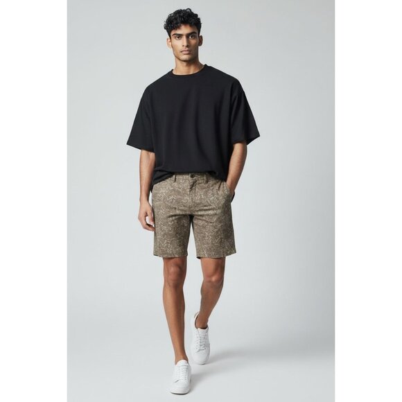 Slate & Stone Other - SLATE & STONE Men's Khaki Palm Print 7" Cotton Twill Short 36